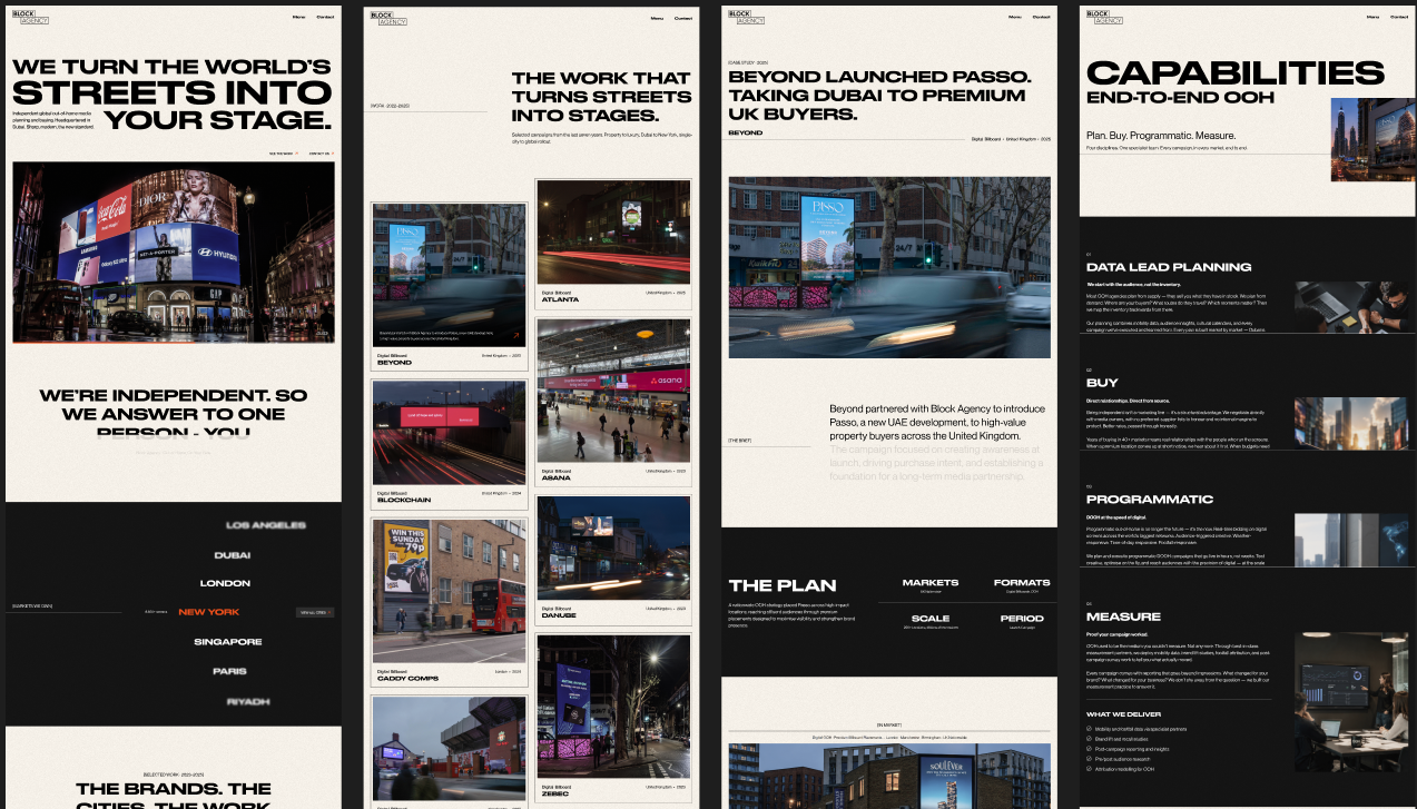 Block Agency website pages in Figma